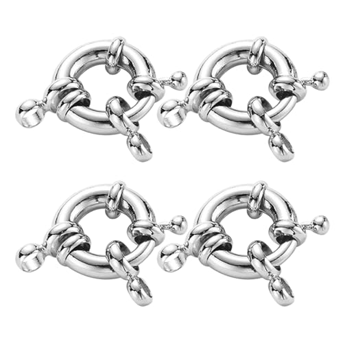 Uonlytech 4 Stück Schmuck-Federverschlüsse: Federringverschluss für DIY-Schmuckprojekte – Halsketten- und Armbandverbinder – Ringverbinder, 3 mm Lochdurchmesser von Uonlytech