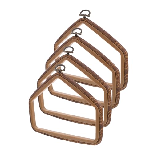 Uonlytech 4 Stück Teiliges Hausförmige Stickrahmen aus Holzimitat Retro Kreuzstichrahmen für Präzises Sticken Wanddekoration und DIY Handarbeitsprojekte Kleine Stickrahmen für Handwerkskunst von Uonlytech