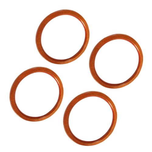 Uonlytech 4 Stück Teiliges Holzringe Handtaschenhenkel aus Natürlichem Holz Glatte Oberfläche Langlebig für DIY Taschenzubehör Innendurchmesser Geeignet für Bastelprojekte und Ersatzgriffe von Uonlytech