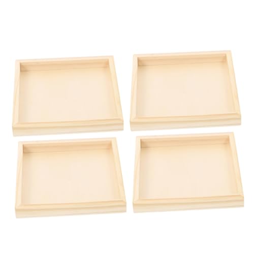 Uonlytech 4 Stück Teiliges Holztablett für Puzzle Unvollendete Holzablage zur Aufbewahrung und Organisation von Bausteinen für Zuhause von Uonlytech