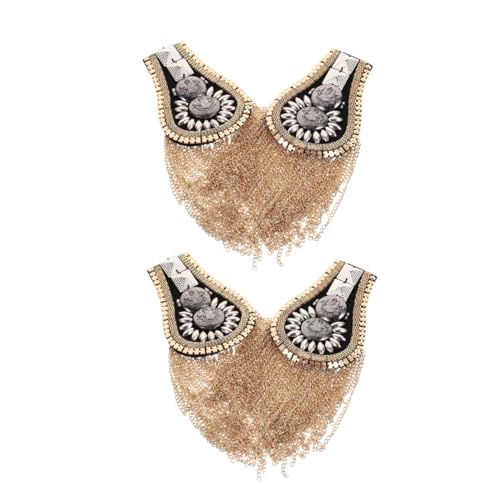 Uonlytech 4 Stück Teiliges Punk Schulterepauletten mit Metallquasten und Nieten Langlebige Retro Schulterverzierung für Kostüme Party und Bühnenoutfits Einfache Anbringung Schulterpads von Uonlytech