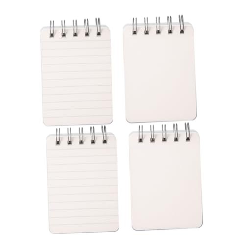 Uonlytech 4 Stück Tragbares Mini -Notizbuch Notizblock Journal -Notizbuch Notizbücher Masse Miniatur kleine Notizbücher Party kleine Schreibblöcke Memo -Pads Spiralblock Eisen Weiß von Uonlytech