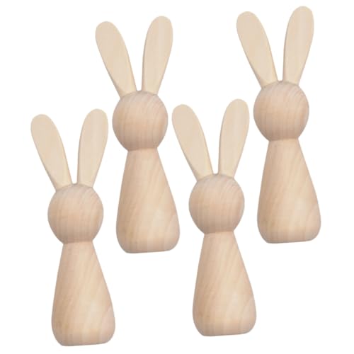 Uonlytech 4 Stück Unlackierte Holzhasen zum Basteln Teiliges Diy Graffiti Figuren Holzfiguren für Unbemalte Puppen für Bastelprojekte für Raumdekoration Uonlytech 4 Stück Unlackierte Holzhasen zum Basteln Teiliges Diy Graffiti Figuren Holzfiguren für Unbemalte Puppen für Bastelprojekte für Raumdekoration von Uonlytech