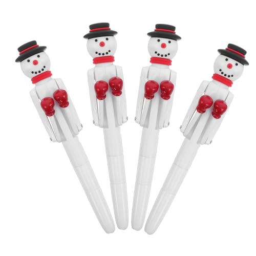 Uonlytech 4 Stück Weihnachts-schneemann Kugelschreiber mit Boxarm Interaktiver Lustiger Weihnachts-stift Stressabbau Handlicher Glatte Schreibfunktion Geschenkidee für Weihnachtsfeier von Uonlytech