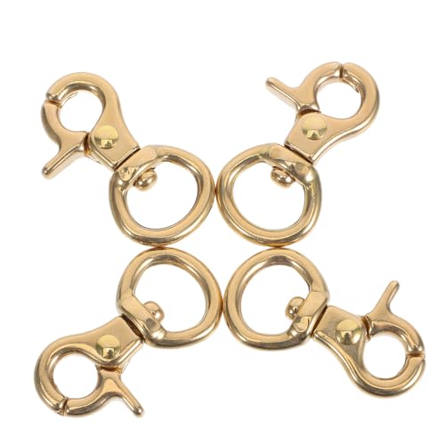 Uonlytech 4 Stücke Teiliges Drehbare Metall-schnapphaken aus Massivem Messing Japanischer Stil Karabiner mit Glattem Drehgelenk für DIY Schlüsselanhänger Taschen Gürtel und Lederwaren Uonlytech 4 Stücke Teiliges Drehbare Metall-schnapphaken aus Massivem Messing Japanischer Stil Karabiner mit Glattem Drehgelenk für DIY Schlüsselanhänger Taschen Gürtel und Lederwaren von Uonlytech