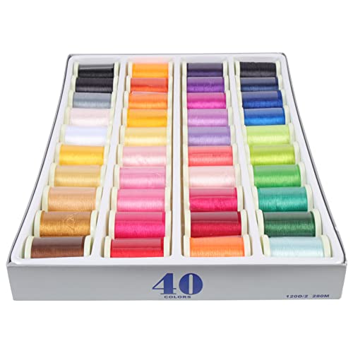 Uonlytech 40 Rollen Stickgarn Sticktwist Für Anfänger Nähgarn In Großen Mengen Bunt Braun Nähset Regenbogen Stickset Zubehör Pastellstränge Stickerei Farbig Blau Viskose von Uonlytech