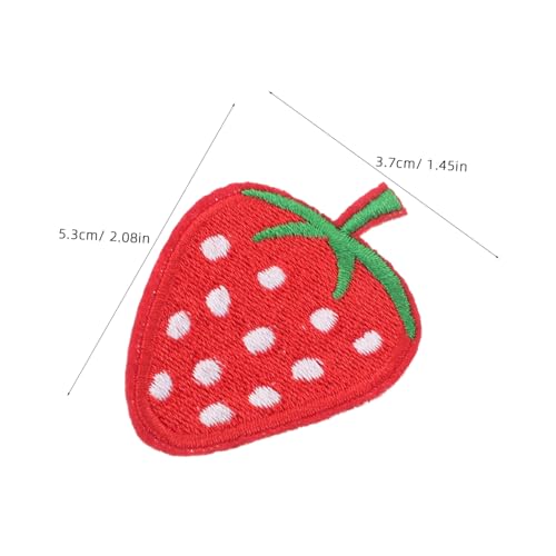 Uonlytech 40 Stück Erdbeer Bügel Nähaufnäher Bestickte Rote Frucht Applikationen Vielseitige DIY Stoffpatches für Kleidung Taschen Hüte Rucksäcke Einfache Anbringung von Uonlytech
