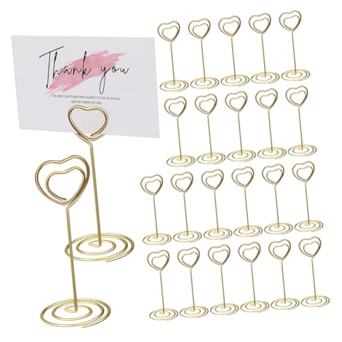 Uonlytech 40 Stück Esstisch-nummernhalter Herren Ort Groß Margarita Herz Bildhalter Für Tische Inhaber Sitzplätze Geburtstag Platzkartenhalter Für Den Tisch Gänseblümchen Slot Golden Metall von Uonlytech