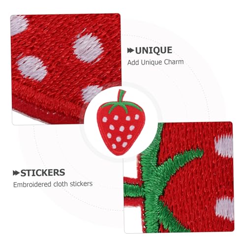 Uonlytech 40 Stück Teiliges Erdbeer Bügelbild Aufnäher Bestickte Applikationen aus Stabilem Vielseitig zum Aufbügeln oder Annähen Geeignet für Jacken Rucksäcke Schuhe Hüte und Diy Bekleidung von Uonlytech