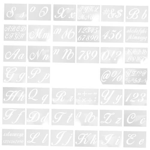 Uonlytech 40 Stück Vorlage Für Buchstaben Schablone Klein Brief Malerei Skript Groß Sammelalbum Form Hohl Zahlen Riese Malvorlage Alphabet-vorlagen Das Haustier Weiß von Uonlytech