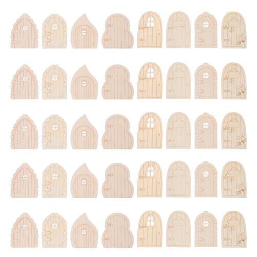 Uonlytech 40-teiliges Feentür-Set: Unvollendetes DIY-Bastelset für Feenhäuser – unbemalte Miniatur-Rohtür aus Holz für die Dekoration von Zuhause, Büro, Hochzeit, Party Uonlytech 40-teiliges Feentür-Set: Unvollendetes DIY-Bastelset für Feenhäuser – unbemalte Miniatur-Rohtür aus Holz für die Dekoration von Zuhause, Büro, Hochzeit, Party von Uonlytech