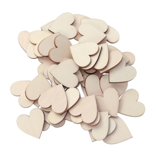 Uonlytech 400 Stück Herzförmige Holzscheiben Diy Holzornamente Unbehandelt Bastelmaterialien für Hochzeiten Feiertage Fotodekorationen und Mehr von Uonlytech
