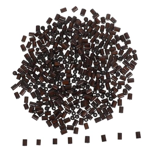 Uonlytech 400 Stück Holzperlen Zylinderförmig mit Geradem Langlebig und Nahtlos Auffädelbar Tiefkaffeefarbene Vintage abstandshalter für DIY Schmuckherstellung und Bastelarbeiten von Uonlytech