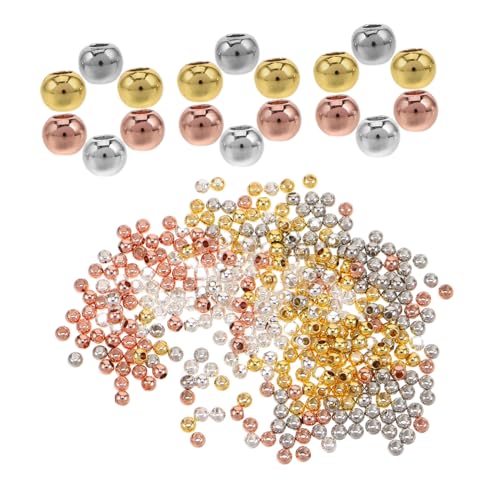 Uonlytech 400 Stück Metallperlenzubehör Runde Perlen Perlenabstandshalter Für Die Schmuckherstellung Runde Kugelperlen Perlen Zur Schmuckherstellung Halskettenperlen Diy Bastelperlen Kupfer Uonlytech 400 Stück Metallperlenzubehör Runde Perlen Perlenabstandshalter Für Die Schmuckherstellung Runde Kugelperlen Perlen Zur Schmuckherstellung Halskettenperlen Diy Bastelperlen Kupfer von Uonlytech