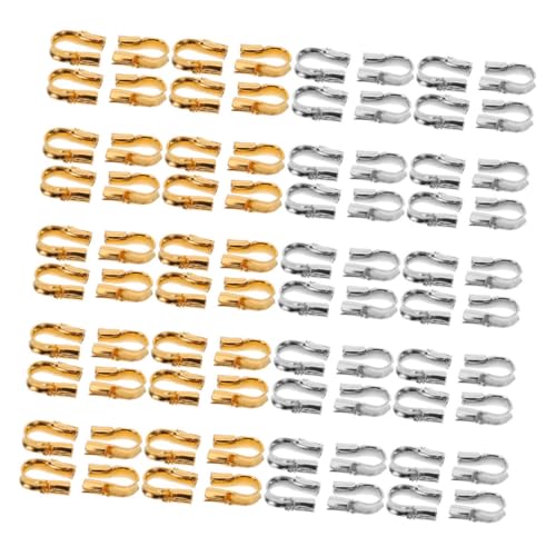 Uonlytech 400 Stück U Förmige Drahtschutzbügel Gold und Silber Langlebige Metallperlen Accessoires für DIY Armband und Halskettenherstellung Einfach zu Verwenden für Schmuckbastler von Uonlytech