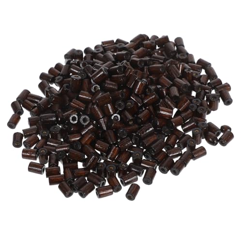 Uonlytech 400Stücke Holzperlen Rohrform Zylindrische Abstandsperlen für DIY Armbänder und Vintage Dekoration Tiefem Kaffeemm von Uonlytech