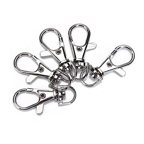 Uonlytech 40Stücke Haltbare Metall Lobster Karabinerhaken mit Drehgelenk Set Silber für Schlüsselanhänger Hundeleinen Bastelprojekte und Mehr von Uonlytech