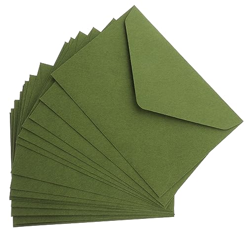 Uonlytech 40Stücke Vintage Stil Umschläge für Einladungen Elegante Grüne Papierumschläge für Hochzeit und Besondere Anlässe Retro Kartenumschläge mit Glatter Oberfläche von Uonlytech