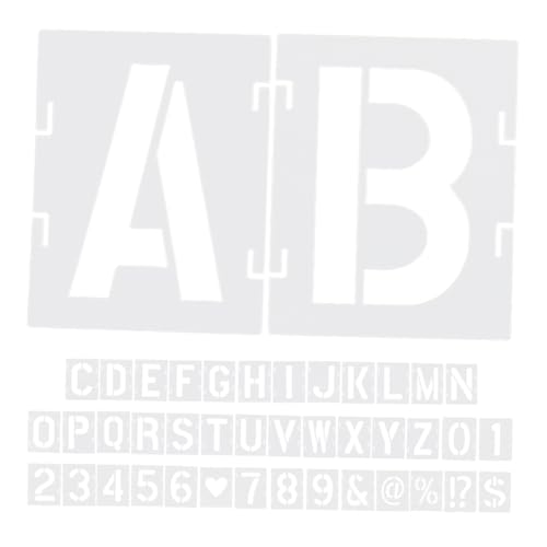 Uonlytech 42 Stück Malvorlage Schablonen Zum Malen Kind Journaling -schablone Vinyl Alphabet Malerei Buchstaben- Und Zahlenschablonen Brief Große Buchstabenschablonen Erste Weiß Das Haustier von Uonlytech