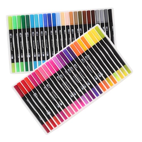 Uonlytech 48 Stück Dual Tip Marker Stifte Wasserbasierte Filzstifte für Malerei Zeichnen und Schreiben Ergonomisches Design Künstler und Anfänger Vielseitig Einsetzbar von Uonlytech