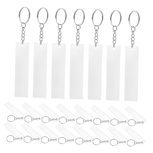 Uonlytech 48 Stück Schlüsselanhänger aus Acryl leeres Schlüsselanhänger-Tag leerer Schlüsselbund in Großpackung Sublimation Keychain Blanks von Uonlytech