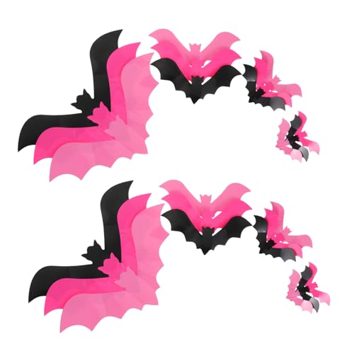 Uonlytech 48 Stück Teiliges Halloween Fledermaus Wanddekor PVC Aufkleber Realistische Gruselige Bat Wand Fensterdeko DIY für Party Badezimmer und Innen Außenbereich von Uonlytech