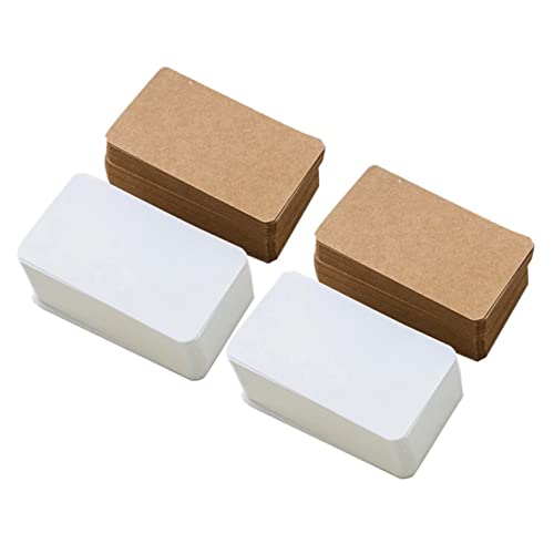 Uonlytech 4Er-Packung Leere Wortkarte kleine Karten Mini sortiert einfache Karten Kartenvorrat leere Karten kleine Wortkarten Karteikarten kleine Graffitikarten Kraftpapier von Uonlytech