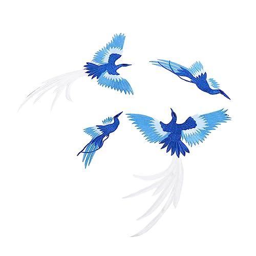 Uonlytech 4Stücke Phoenix Patches Handgestickte Nähapplikationen für Kleidung Taschen Hochwertige Rayon Material Exquisite Dekoration DIY Bastelbedarf von Uonlytech
