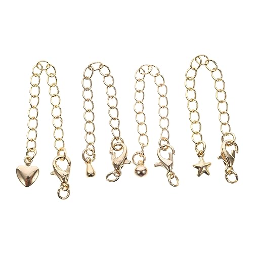 Uonlytech 4Stücke Teiliges Halskettenverlängerungen Goldplattierte Ketten Extender für DIY Armbänder und Einfach zu Verwenden mit Karabinerverschlüssen für Schmuckherstellung von Uonlytech