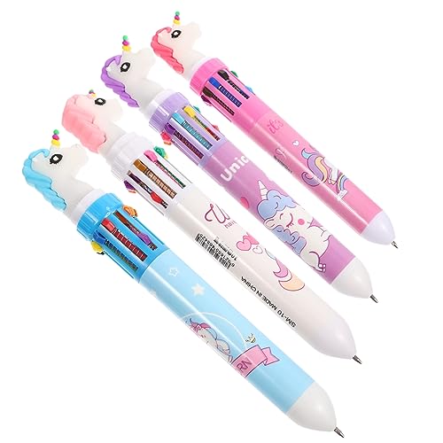 Uonlytech 4Stücke Teiliges Mehrfarbige Kugelschreiber für Multifunktionszeichnungsstifte mit Pailletten Design Schulbedarf und für Freunde von Uonlytech