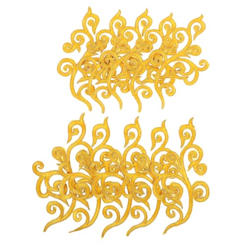 Uonlytech 5 Paare Gestickter Stoffaufnäher Aufnäher Mit Blumenapplikation Western-applikationen Blumenflicken Zum Aufbügeln Blumenapplikationen Für Kleidung Nylon Yellow von Uonlytech