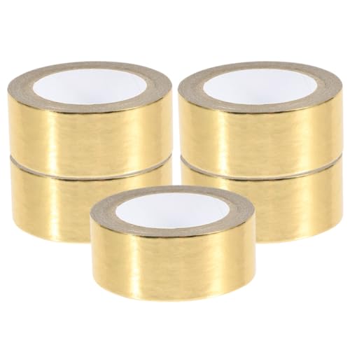 Uonlytech 5 Rollen Einfarbiges Dekoratives Washi Tape DIY Bastelband Goldfolie Selbstklebendes Klebeband für Scrapbooking Notizen und Kreative Bastelprojekte von Uonlytech