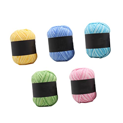 Uonlytech 5 Rollen Mehrfarbiges Verlaufs Baumwollgarn zum Häkeln und Stricken Dreifädiges Mitteldickes Milchbaumwolle Garn Weich und Langlebig für Babydecken Pullover und Handgefertigte Uonlytech 5 Rollen Mehrfarbiges Verlaufs Baumwollgarn zum Häkeln und Stricken Dreifädiges Mitteldickes Milchbaumwolle Garn Weich und Langlebig für Babydecken Pullover und Handgefertigte von Uonlytech
