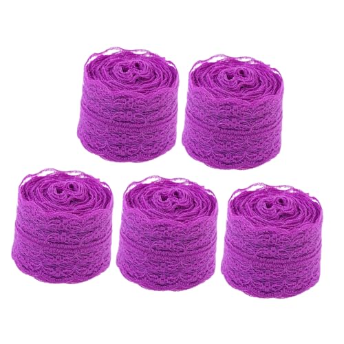 Uonlytech 5 Rollen Spitzenband DIY Dekorative Ribbons für Bastelprojekte und Blumenarrangements Langlebig und Farbenfroh für Hochzeiten und Partys von Uonlytech