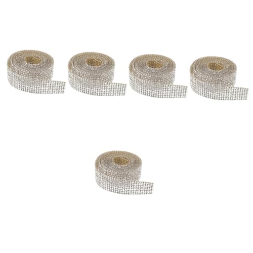 Uonlytech 5 Rollen Würfelband Band Zum Basteln Kleidung Klebstoff Strassband Trimmen Dekoration Große Strasssteine ​​zum Basteln Handwerk Lila Band Party Nähen Kristall von Uonlytech