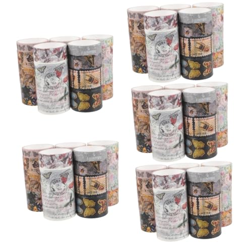 Uonlytech 5 Sätze Blumenpapierband Verpackung Scrapbook-diy-klebebänder Schmetterling Farbiges Band Blumenbänder Blumen- Diy Klebeband Wickelbänder Diy -handwerkband Aufkleber 17 Rollen * 5 von Uonlytech