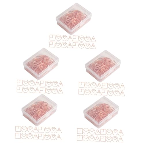 Uonlytech 5 Sätze Elektropapierstift Clips Schul- Und Bürobedarf Schreibtisch Sortiert Das Büro Papierclip Papier Organisieren Clip Mehrzweck-büroklammern Eisen Roségold 60 Stück * 5 von Uonlytech