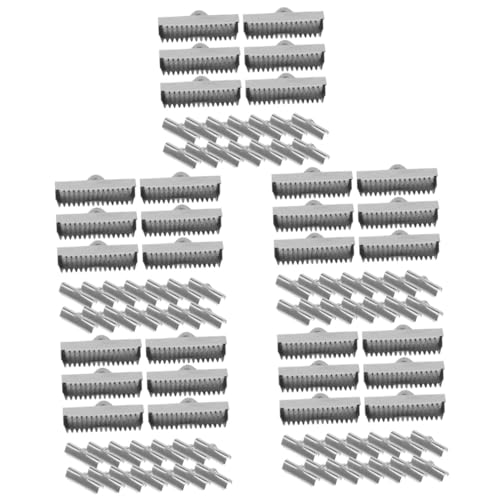 Uonlytech 5 Sätze Endkappe Mit Lederkordelschnalle Kette Bandklemmen Schmuckzubehör Große Reißverschlüsse Schnurklemme Krawatten Drehen Spule Crimpen Silver Rostfreier Stahl 20 Stück * 5 von Uonlytech