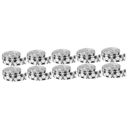 Uonlytech 5 Sätze Fußball -dekorationsband Sportband Drahtband Mit Fußballmuster Sportpartyband Band Zum Verpacken Geschenkverpackungsband Fußballband Party-geschenkbänder Stoff 2 Rollen * 5 von Uonlytech