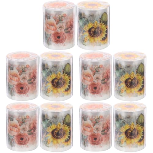 Uonlytech 5 Sätze Handband Pflanzen Blumenband Haustierbänder Für Journaling Und Scrapbooking Blumen- Blätter Washi Tape Zum Aufzeichnen Buchliebhaber-haustierband Das Haustier 2 Rollen * 5 von Uonlytech