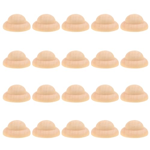 Uonlytech 5 Sätze Holz Puppen Hut Dekorationen Unlackierte Diy Hut Für Bastelarbeiten Für Sandtisch Dekoration Und Kinderhandwerk 40 Stück * 5 von Uonlytech