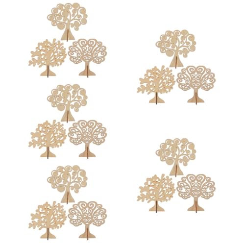 Uonlytech 5 Sätze Holzspan-ornamente Outdoor- Baumdekoration Drinnen Ausschnitte Bastelset Schmuck Basteln Handwerkliche Verzierungen Unfertige Holzscheiben Tischbaum Mdf 3 Stücke * 5 von Uonlytech