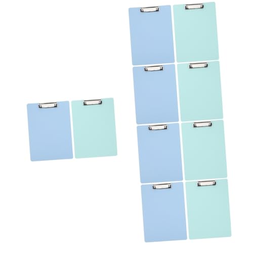 Uonlytech 5 Sätze Klemmbretter Kunststoff Stabil Tragbar Mit Clip Leichtes Schreibbrett Für Büro Klassenzimmer Praktische Dokumentenhalterung Grün Und Hellblau 2 Stücke * 5 von Uonlytech