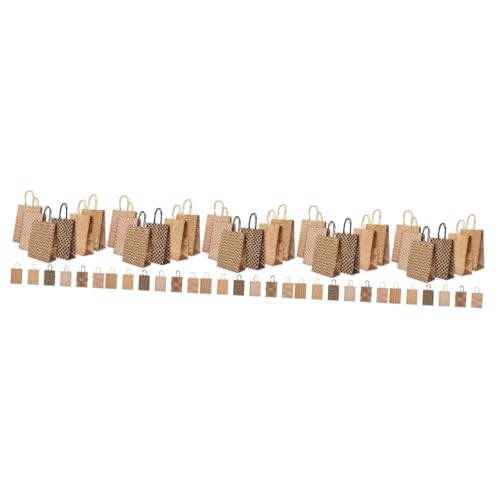 Uonlytech 5 Sätze Kraftpapier Geschenktüten Mit Wiederverwendbare Papiertüten Verschiedenen Designs Für Partys Einkäufe 12 Stück * 5 von Uonlytech