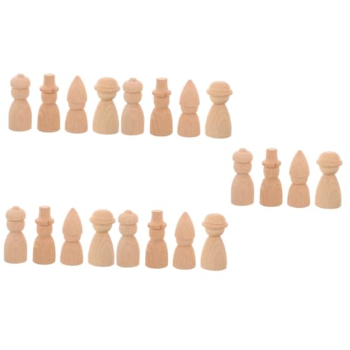 Uonlytech 5 Sätze Marionetten-ornamente Malen Handwerk Menschen Formen Miniatur Unvollendet Graffiti-puppen Aus Holz Leere Holzpflockpuppe Holzhandwerk Hölzern 4 Stück * 5 von Uonlytech