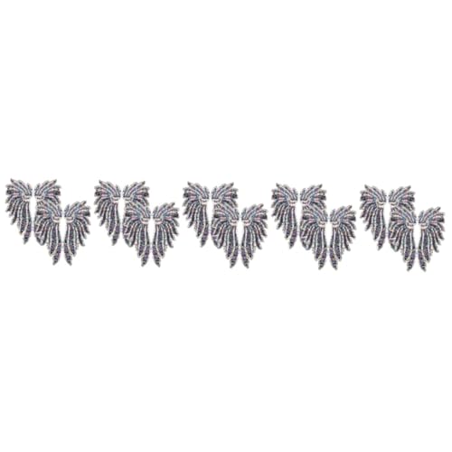 Uonlytech 5 Sätze Pailletten-flügel-patch Mädchen Engel Party Funkeln Weihnachten Flügel Kleidung Applikation Verzierungen Für Kleidung Glitzerflecken Polyester 2 Paare * 5 von Uonlytech