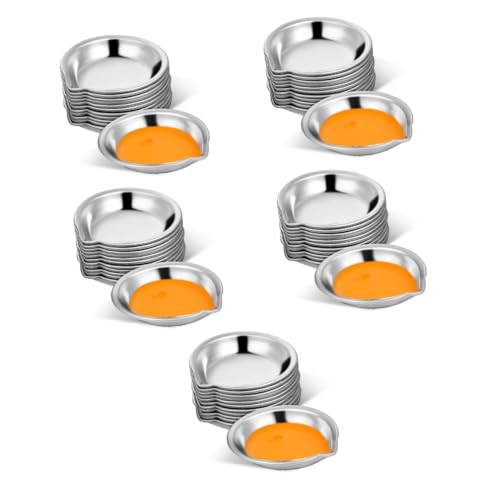 Uonlytech 5 Sätze Palette Metallisch Tabletts Klein Aquarellfarbe Dose Handwerk Farbmischtablett Farbbecher Zum Malen Kunst Mischen Aquarell -mischtablett Rostfreier Stahl 18 Stück * 5 von Uonlytech