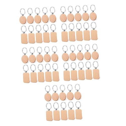 Uonlytech 5 Sätze Schlüsselanhänger Holz DIY Schlüsselring Schlüsselanhänger Ringe Basteln Schlüsselanhänger Klein Schlicht Einfache Schlüsselanhänger Mit 10 Stück * 5 von Uonlytech