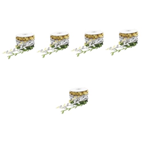 Uonlytech 5 Sätze Simuliertes Gold- Und Silberblattband Stoff Künstlich Blätter Rustikal Hochzeit Kreative Blattbanddekoration Wickelband Blattband Zum Basteln Blumenmusterband 3 Rollen * 5 Uonlytech 5 Sätze Simuliertes Gold- Und Silberblattband Stoff Künstlich Blätter Rustikal Hochzeit Kreative Blattbanddekoration Wickelband Blattband Zum Basteln Blumenmusterband 3 Rollen * 5 von Uonlytech