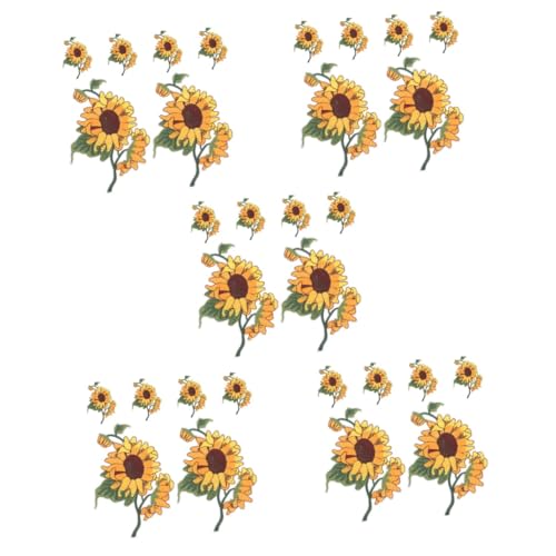 Uonlytech 5 Sätze Sonnenblumen Tuch Aufkleber Applikationen Dekorativ Flecken Aufnäher Für Kleidung Nähen Stickerei Bestickte Aufnäher Mit Sonnenblumen Patch Gelb Vlies 6 Stück * 5 von Uonlytech